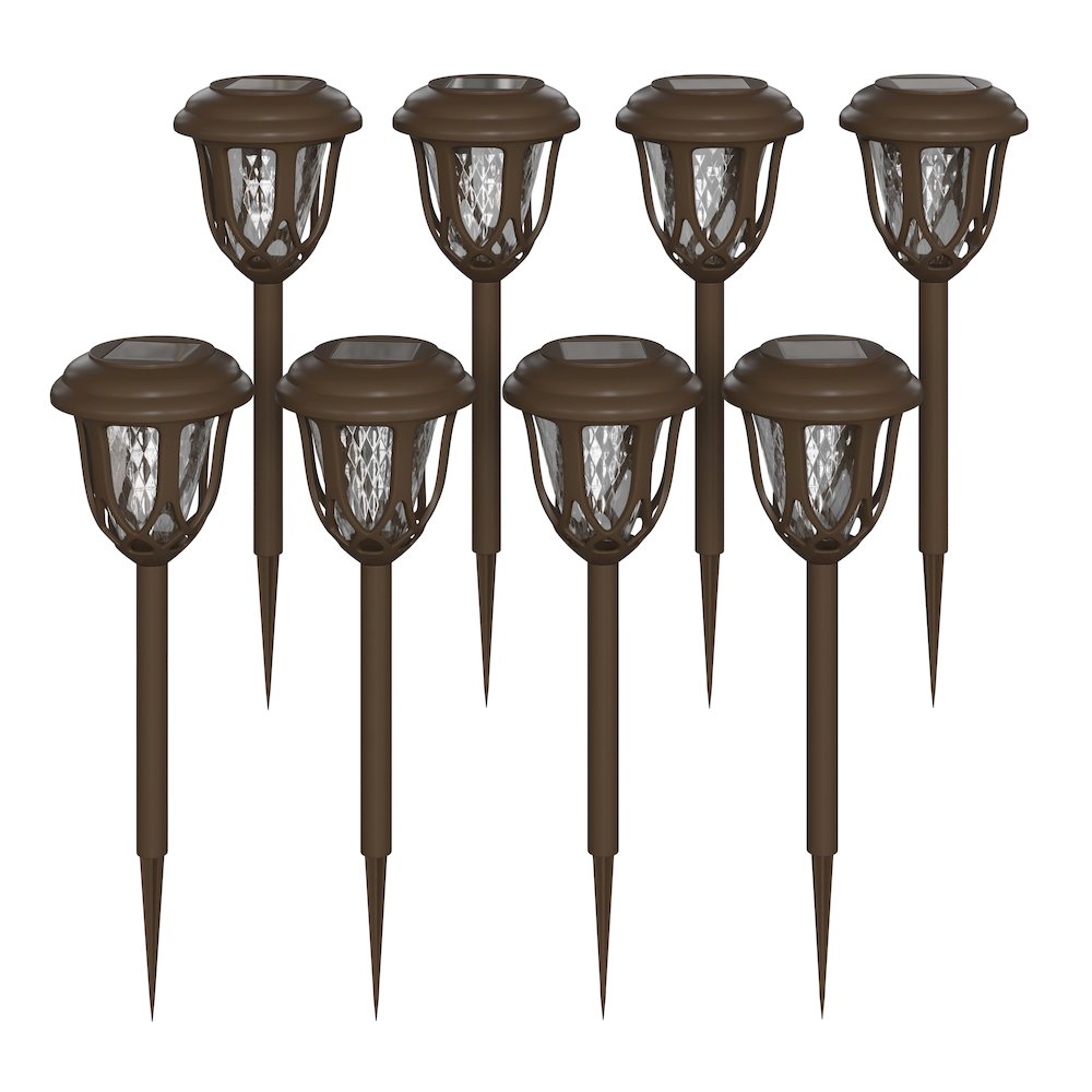 8 Pack Brown Tulip Design LED Solar Lights Weather Resistant. Picture 3