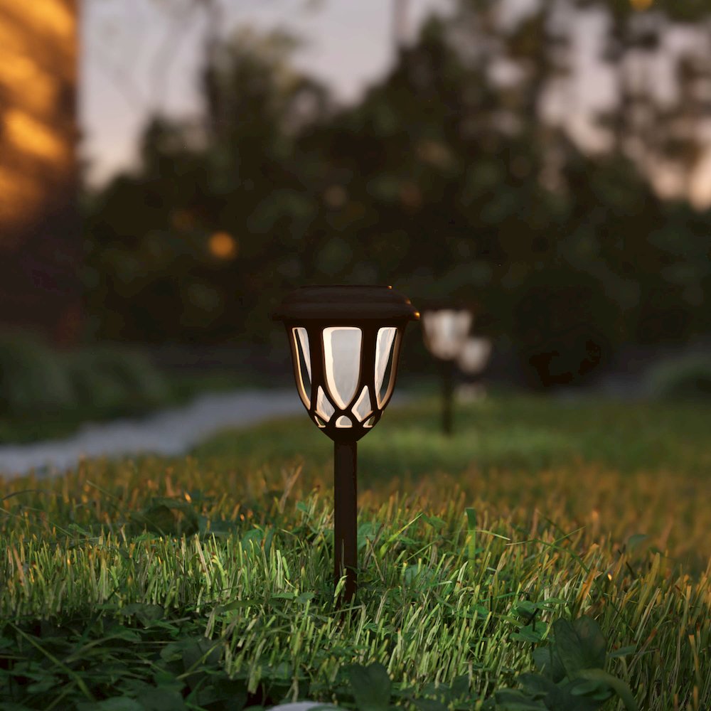 8 Pack Brown Tulip Design LED Solar Lights Weather Resistant. Picture 2