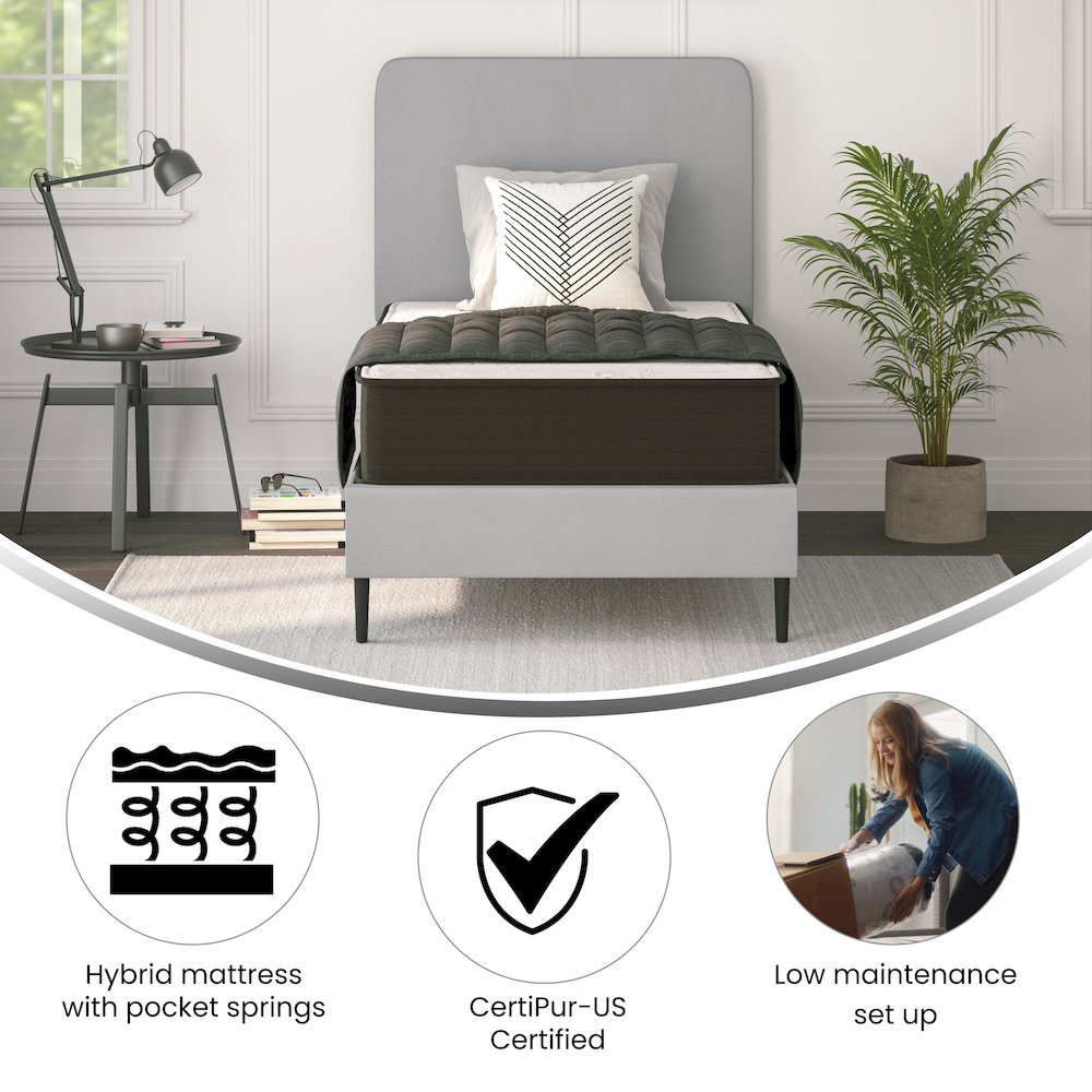 10" Hybrid Foam and Pocket Spring Twin Mattress in a Box. Picture 4