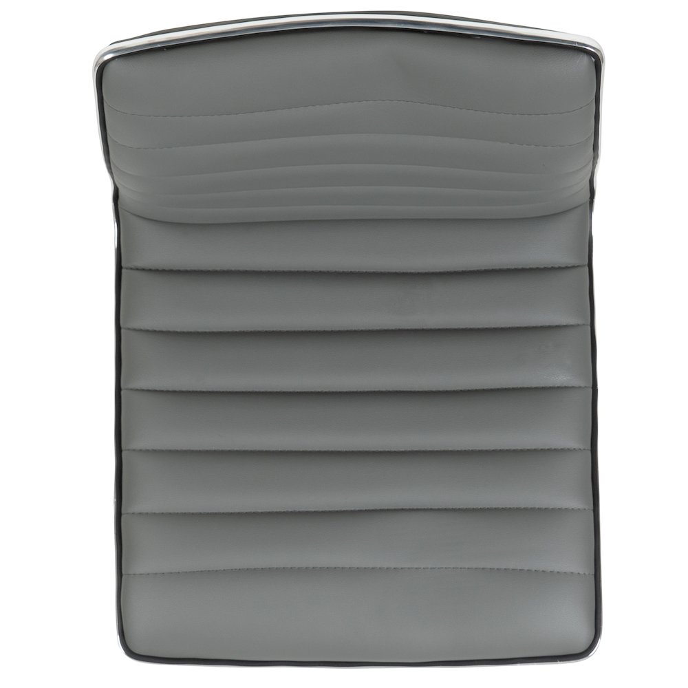 Low Back Designer Armless Light Gray Ribbed Swivel Task Office Chair. Picture 12