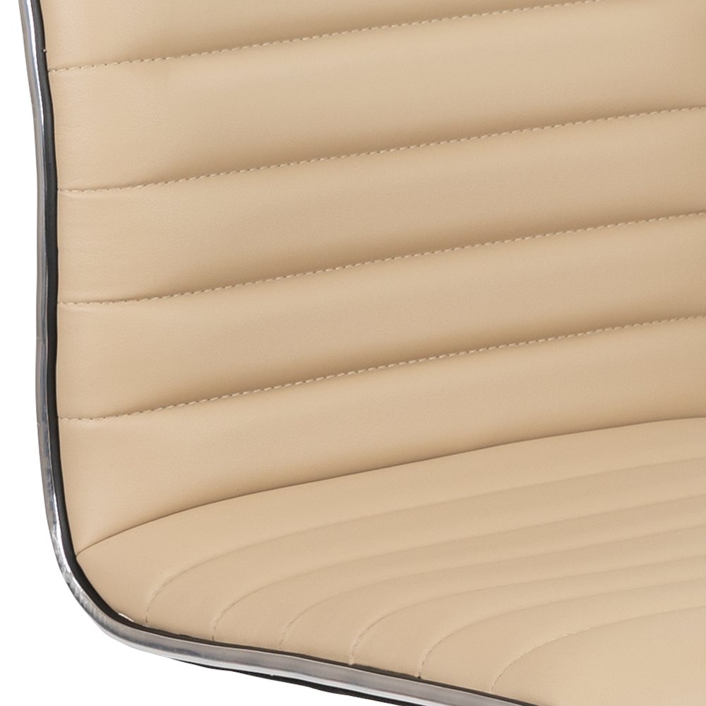 Low Back Designer Armless Tan Ribbed Swivel Task Office Chair. Picture 9