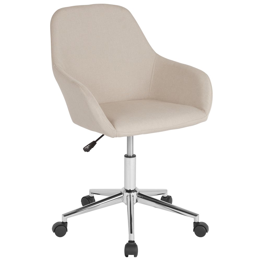 Home and Office Mid-Back Chair in Beige Fabric. Picture 1