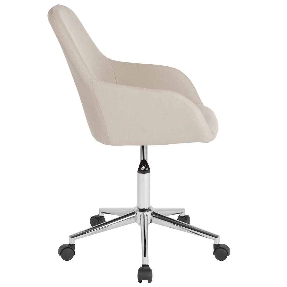 Home and Office Mid-Back Chair in Beige Fabric. Picture 3
