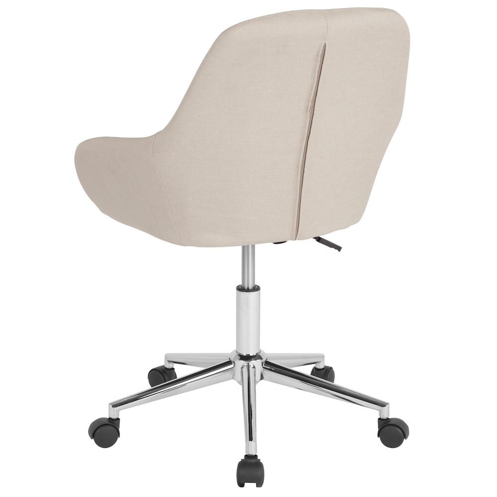 Home and Office Mid-Back Chair in Beige Fabric. Picture 4