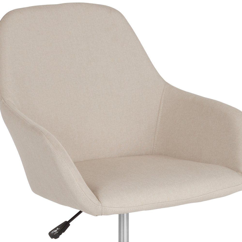 Home and Office Mid-Back Chair in Beige Fabric. Picture 8
