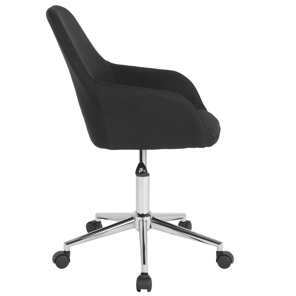Home and Office Mid-Back Chair in Black Fabric. Picture 9