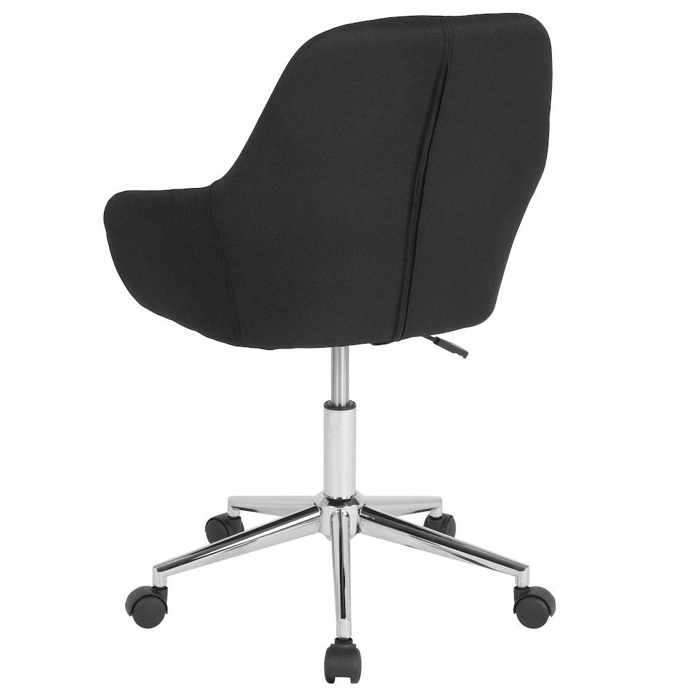 Home and Office Mid-Back Chair in Black Fabric. Picture 7