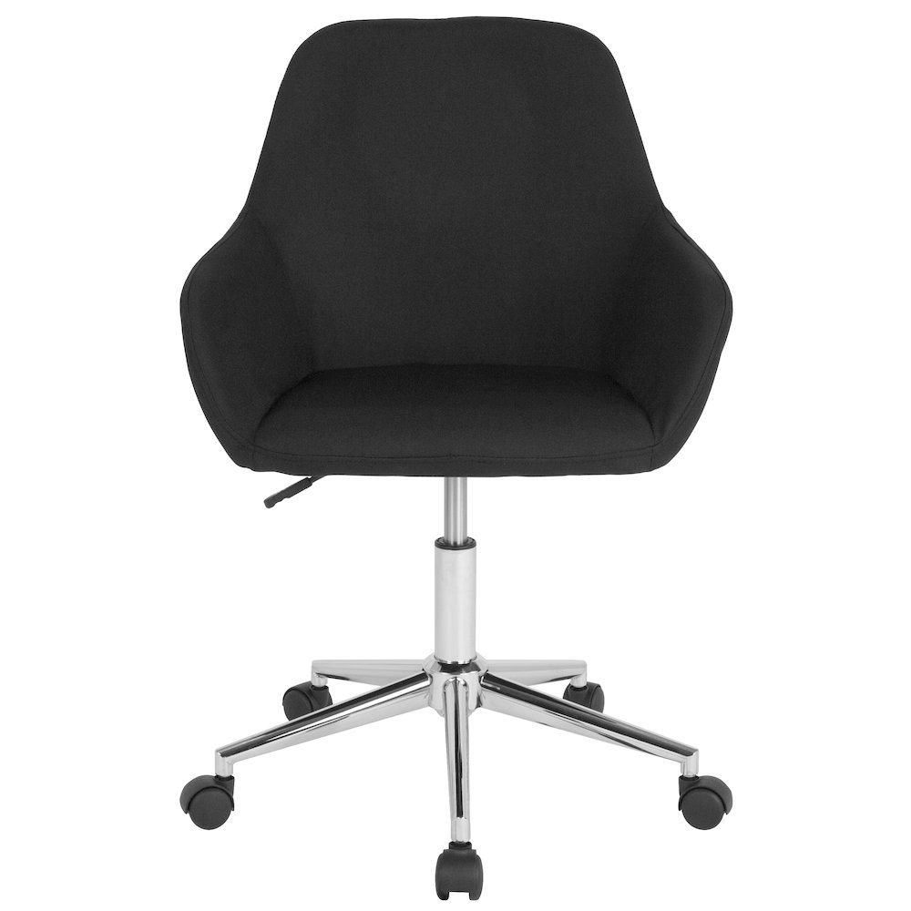 Home and Office Mid-Back Chair in Black Fabric. Picture 10
