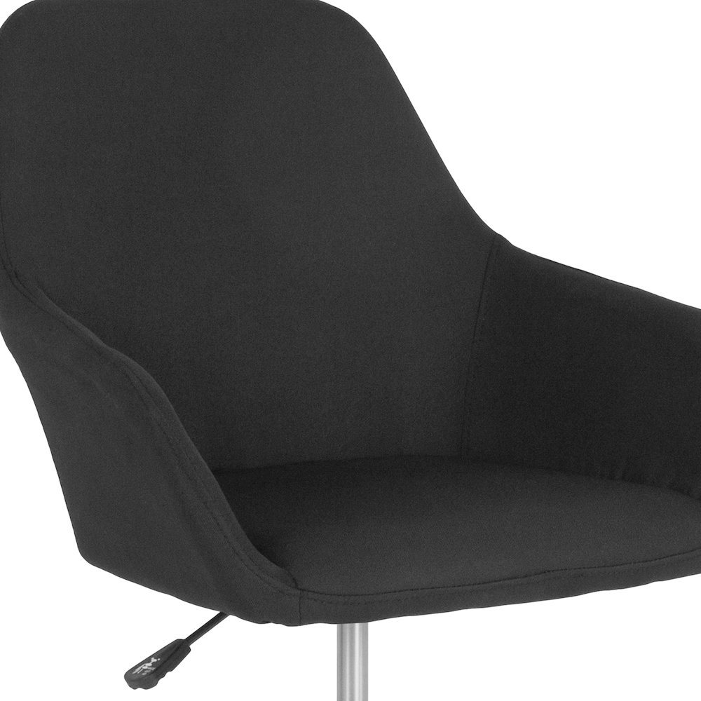 Home and Office Mid-Back Chair in Black Fabric. Picture 11