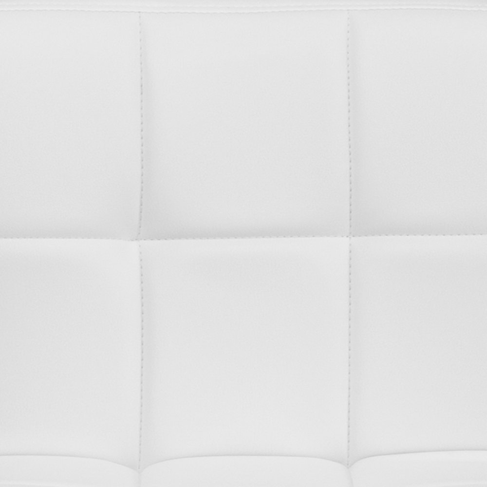 Contemporary White Quilted Vinyl Adjustable Height Barstool with Chrome Base. Picture 12