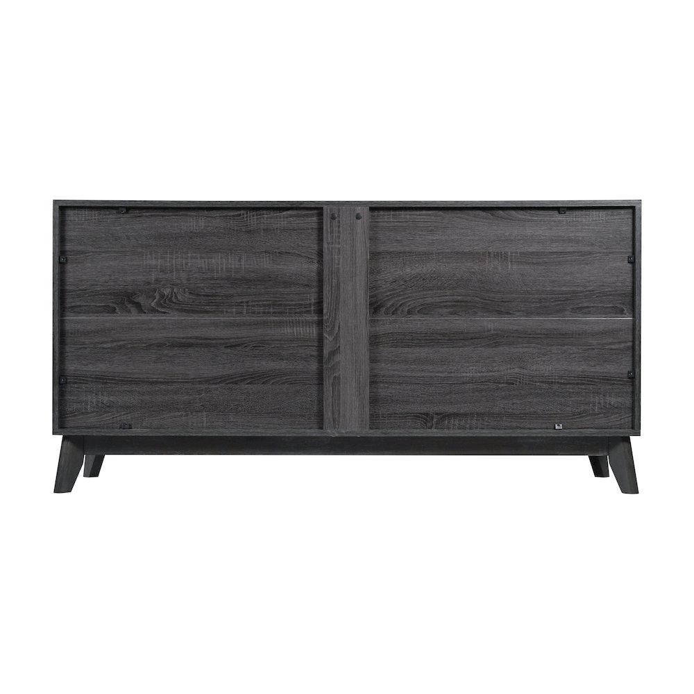 Mid-Century Modern Buffet Sideboard/TV Stand with 4 Soft Close Doors, Black Wash. Picture 6