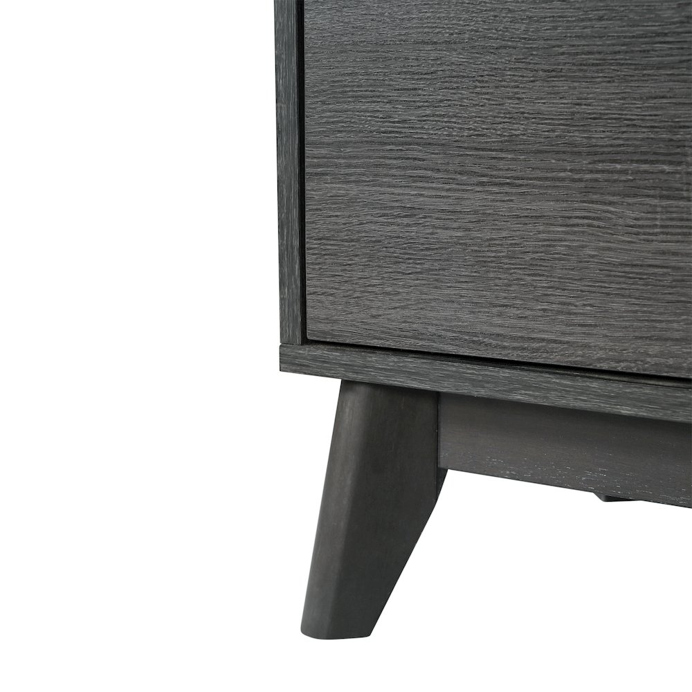 Mid-Century Modern Buffet Sideboard/TV Stand with 4 Soft Close Doors, Black Wash. Picture 10