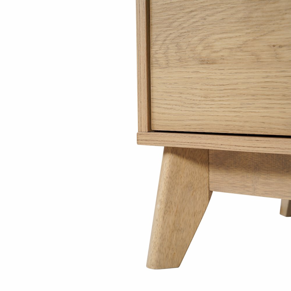 Modern Buffet Sideboard/TV Stand with 4 Soft Close Doors, Light Natural. Picture 10