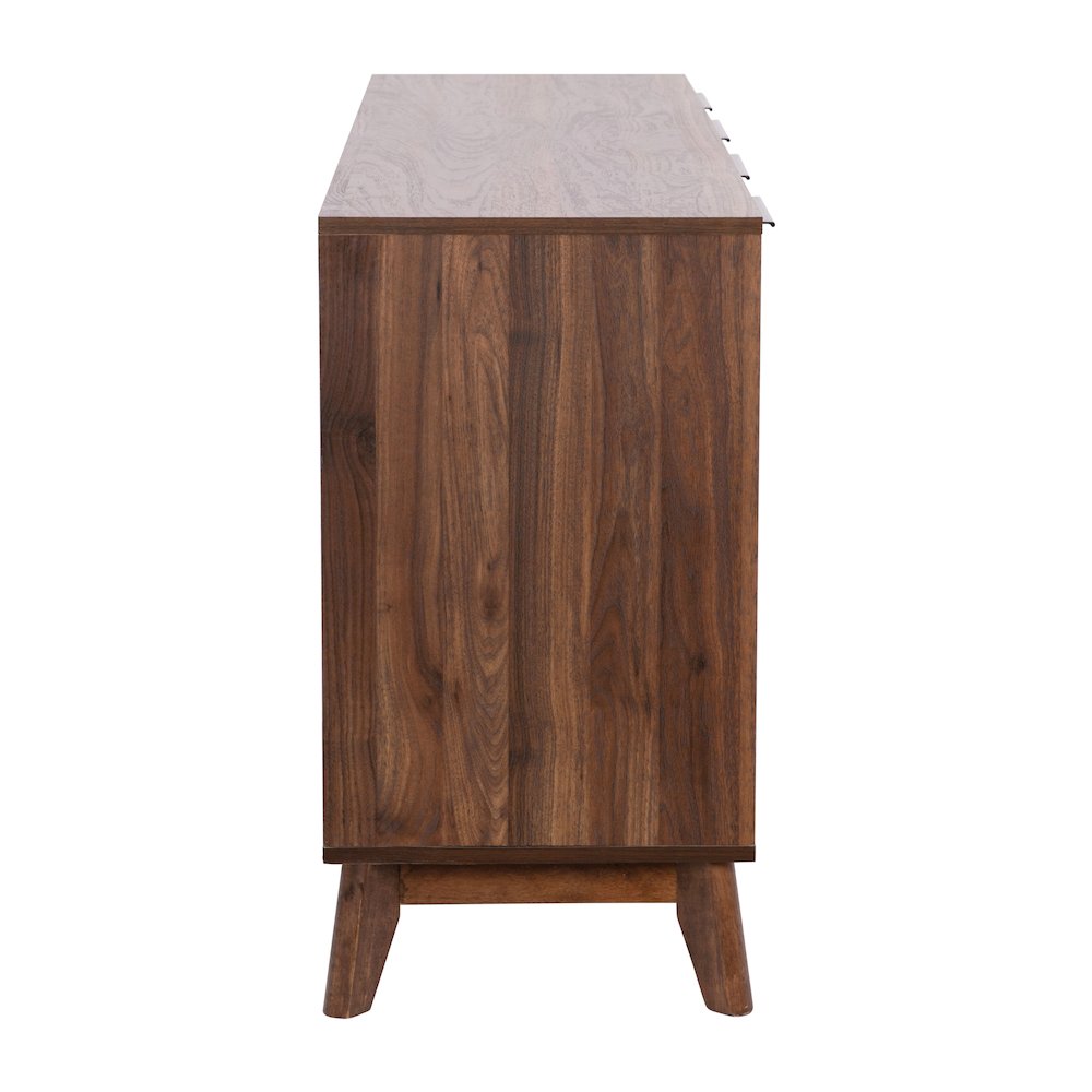 60 in 4 Door Storage Buffet Sideboard, TV Stand for up to 64" TV's, Dark Walnut. Picture 10