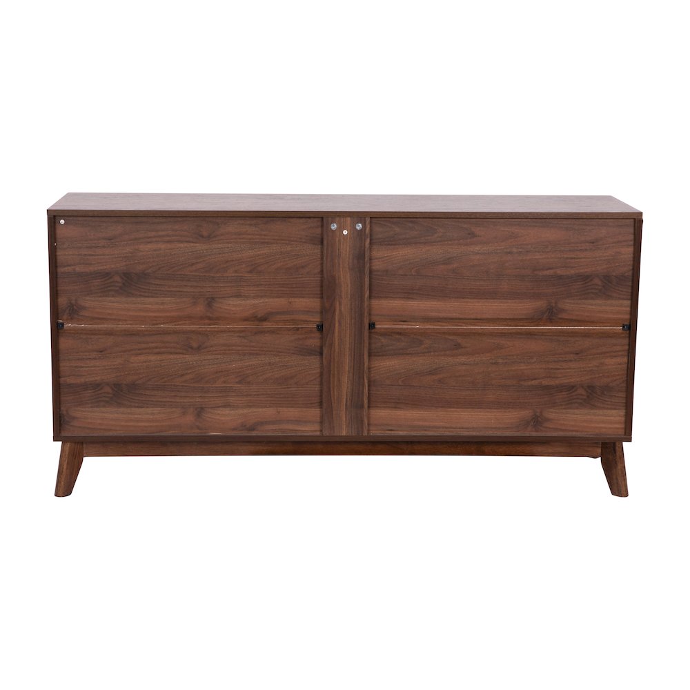 60 in 4 Door Storage Buffet Sideboard, TV Stand for up to 64" TV's, Dark Walnut. Picture 8