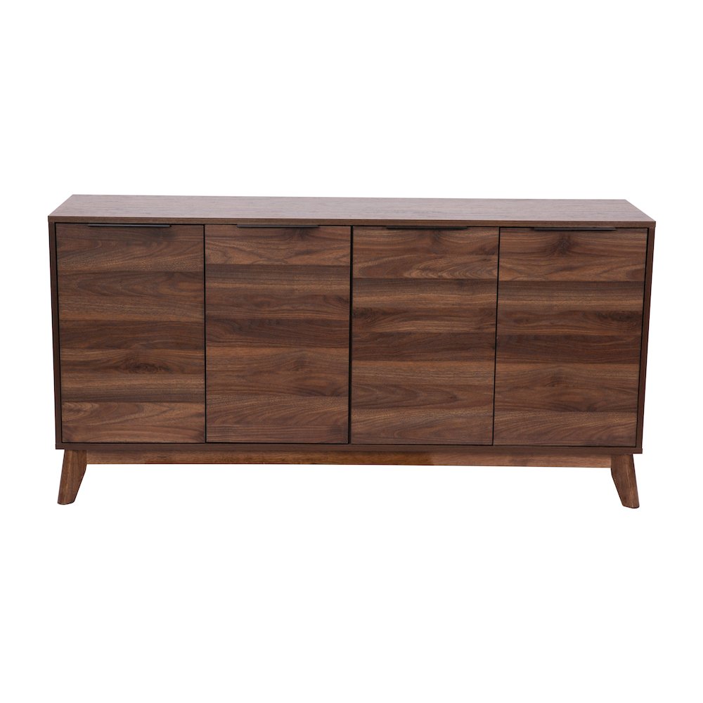60 in 4 Door Storage Buffet Sideboard, TV Stand for up to 64" TV's, Dark Walnut. Picture 11