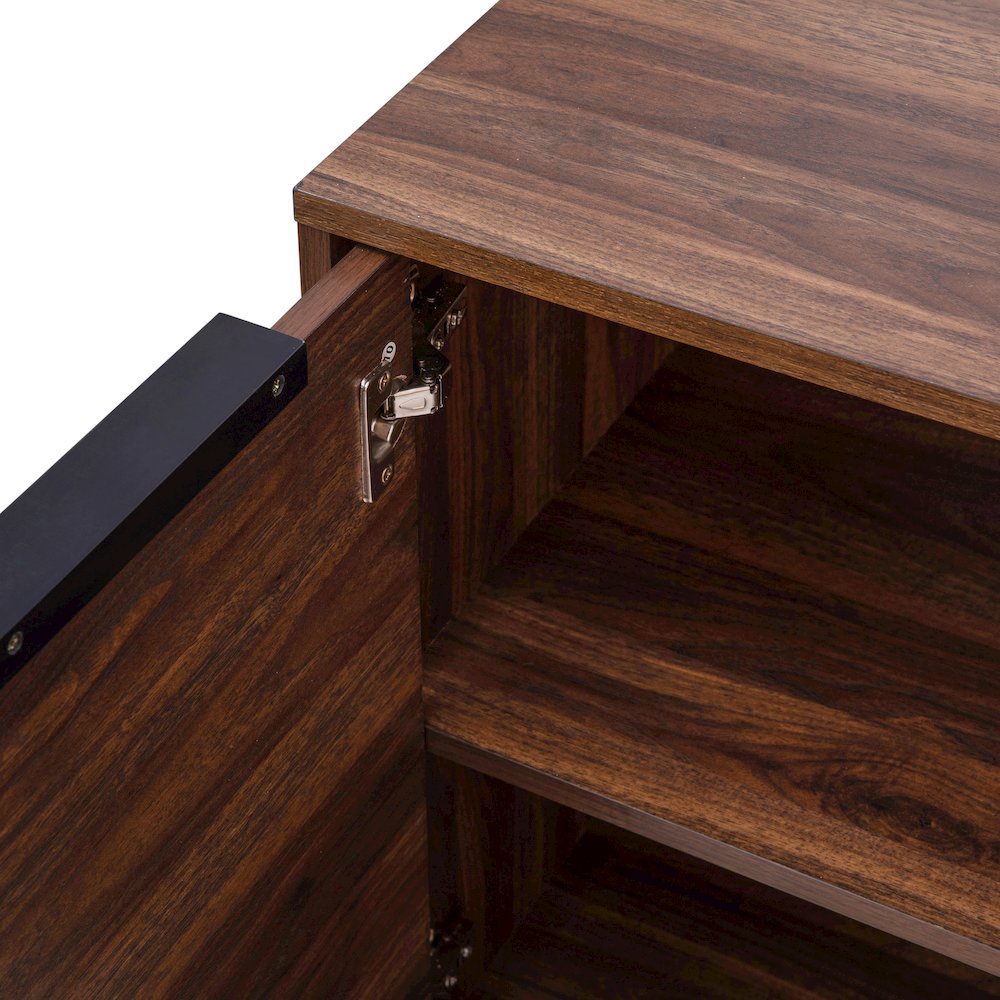 60 in 4 Door Storage Buffet Sideboard, TV Stand for up to 64" TV's, Dark Walnut. Picture 9