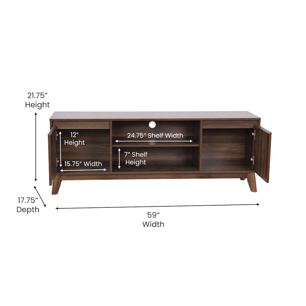 TV Stand in Walnut for up to 64 in TV's - 60 in Media Center. Picture 5