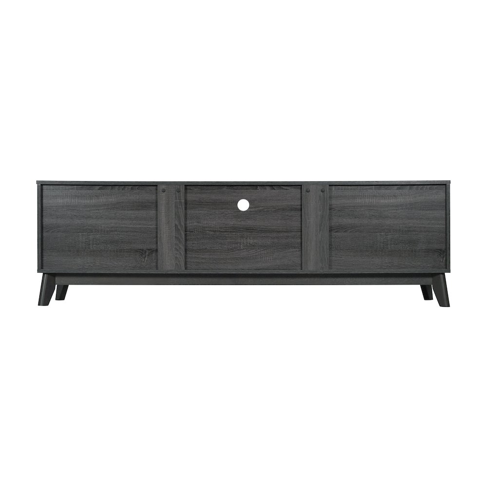 Mid-Century modern 70 Inch media console holds TV's 65+ inches, Black Wash. Picture 6
