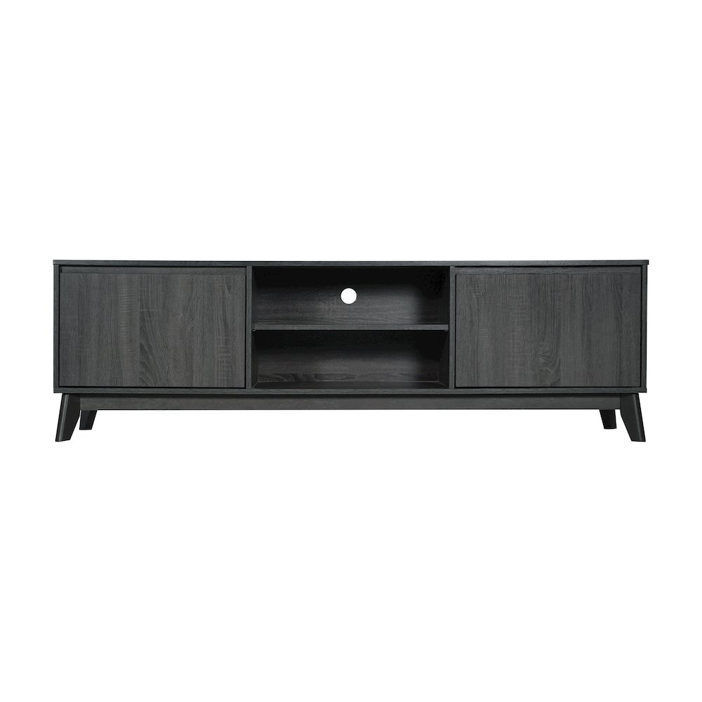 Mid-Century modern 70 Inch media console holds TV's 65+ inches, Black Wash. Picture 9