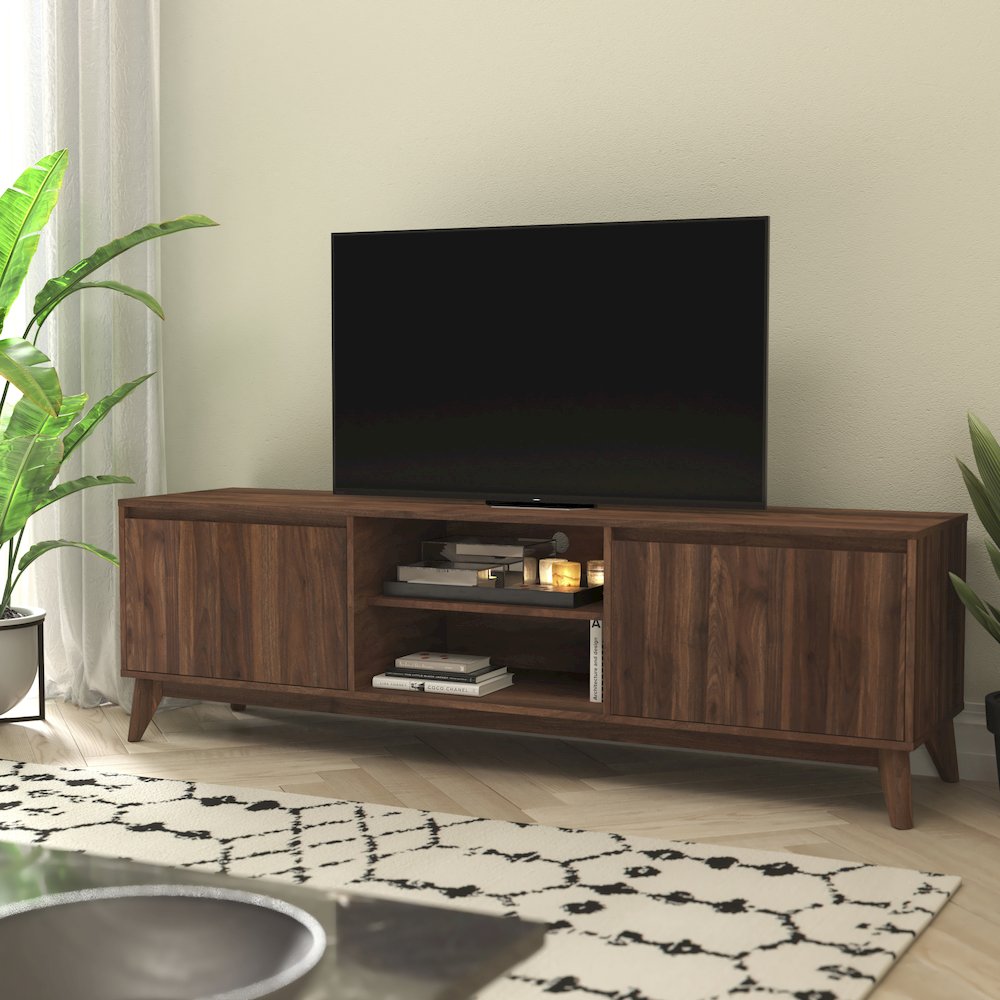 TV Stand in Walnut for 65+ in TV's - 70 in Media Center. Picture 2