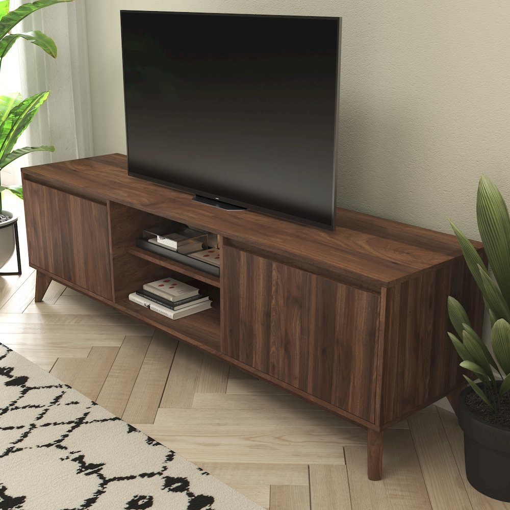 TV Stand in Walnut for 65+ in TV's - 70 in Media Center. Picture 6