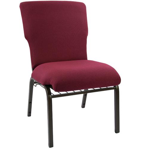 Maroon Church Chair - 21 in. Wide. Picture 1