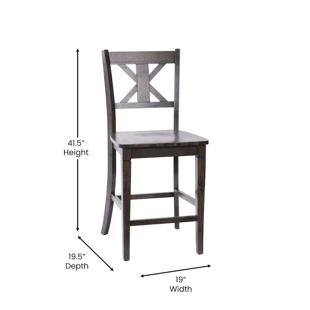 Set of 2 Modern Farmhouse Style Commercial Grade Counter Height Stools. Picture 6