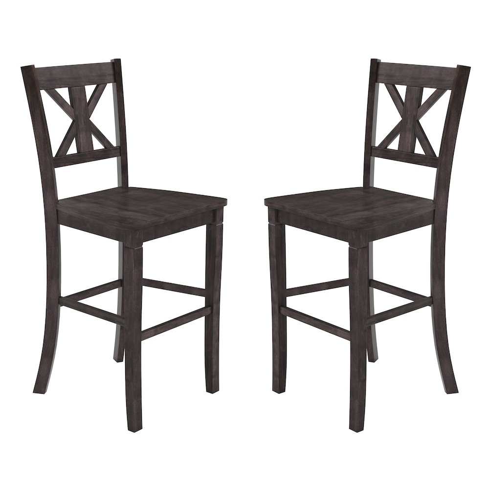 Set of 2 Modern Farmhouse Style Commercial Grade Bar Height Stools. Picture 3
