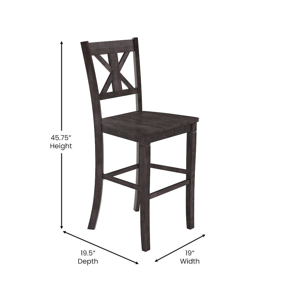 Set of 2 Modern Farmhouse Style Commercial Grade Bar Height Stools. Picture 6