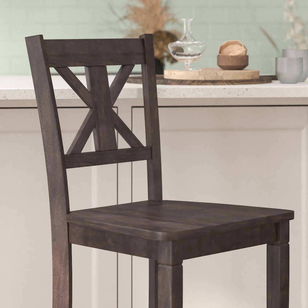 Set of 2 Modern Farmhouse Style Commercial Grade Bar Height Stools. Picture 7