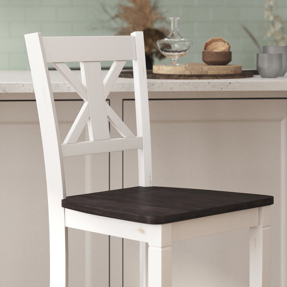 Set of 2 Modern Farmhouse Style Commercial Grade Bar Height Stools. Picture 7