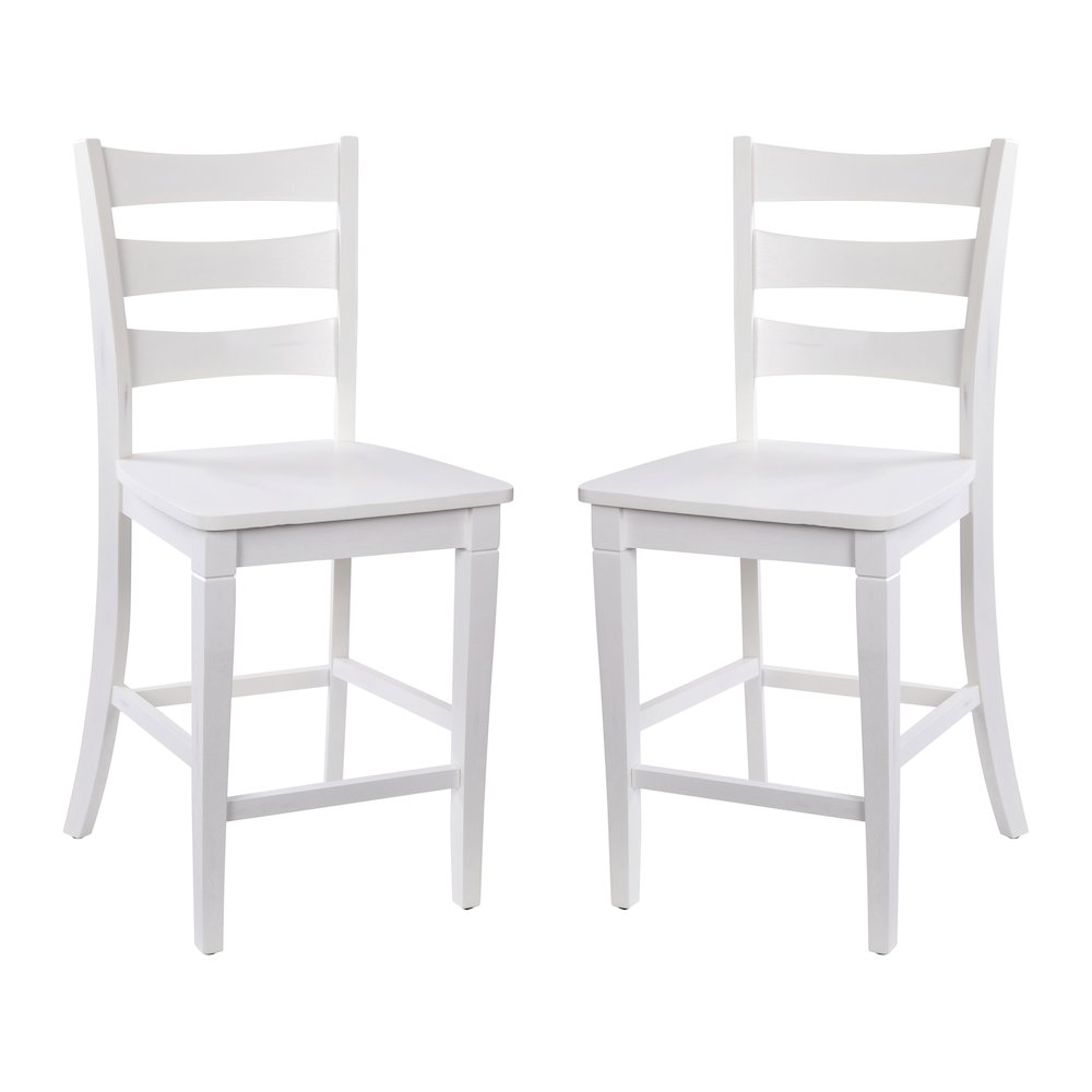 Set of 2 Classic Style Commercial Grade Ladderback Counter Height Stools. Picture 3