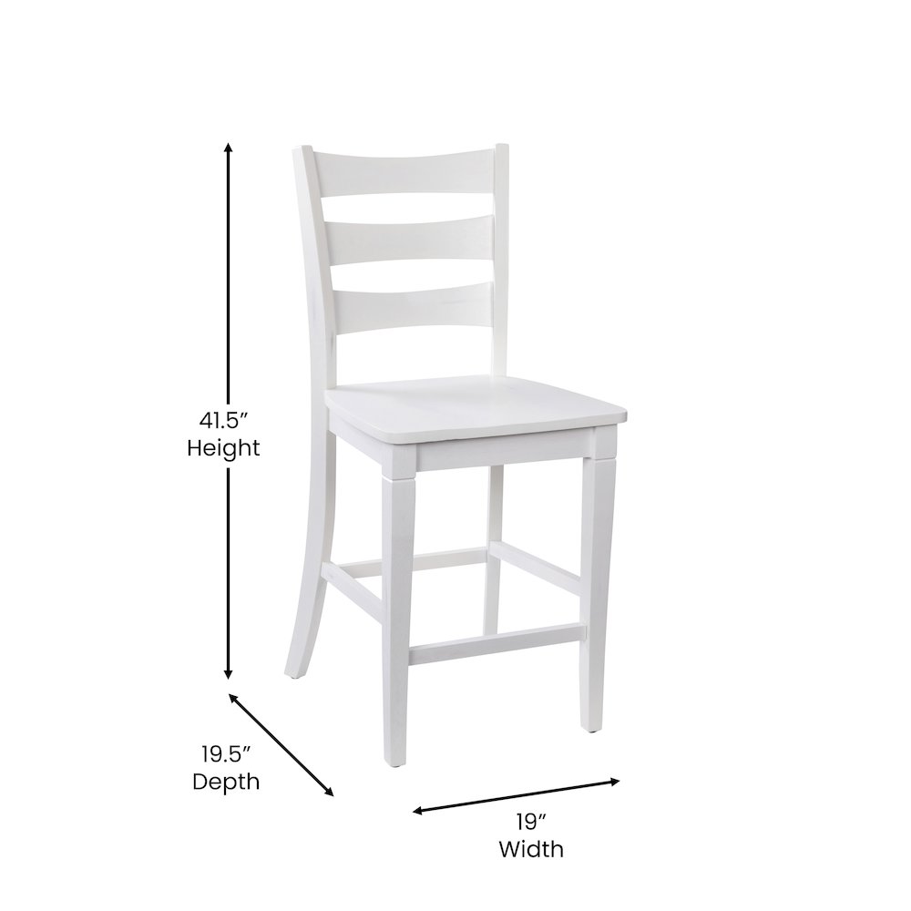 Set of 2 Classic Style Commercial Grade Ladderback Counter Height Stools. Picture 6