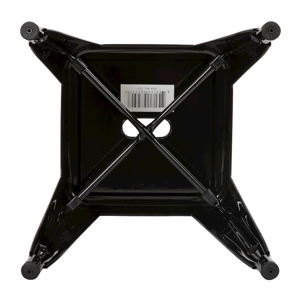 18" Table Height Stool, Stackable Metal Dining Stool in Black - Set of 4. Picture 10