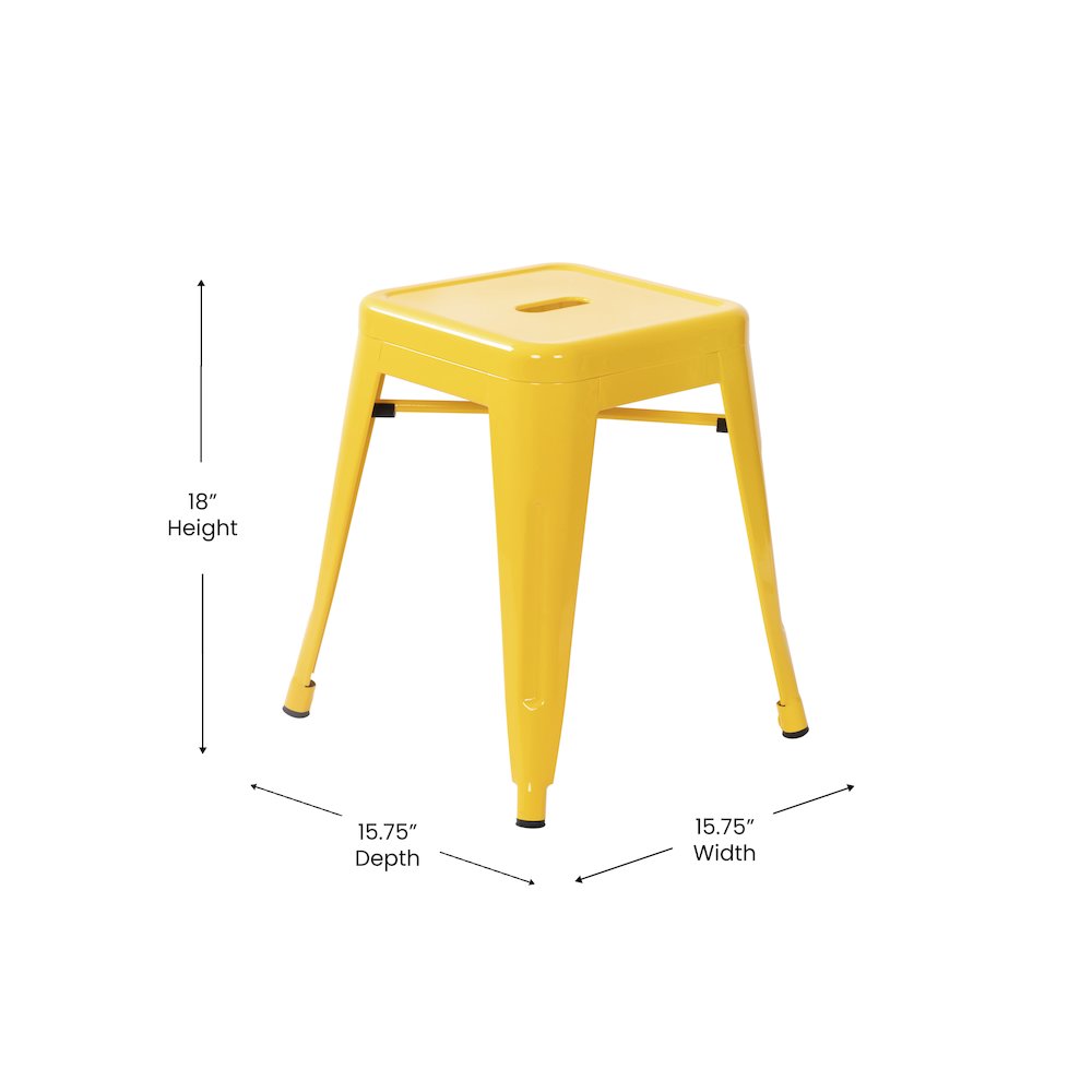 Set of 4 Space Saving 18 Inch Indoor Dining Stool for home or business use. Picture 6