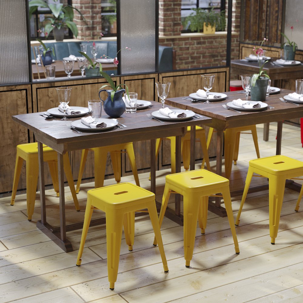 Set of 4 Space Saving 18 Inch Indoor Dining Stool for home or business use. Picture 2