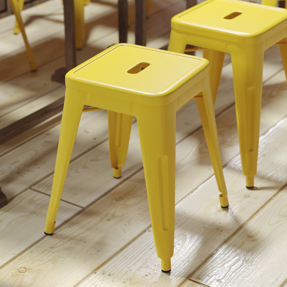 Set of 4 Space Saving 18 Inch Indoor Dining Stool for home or business use. Picture 7