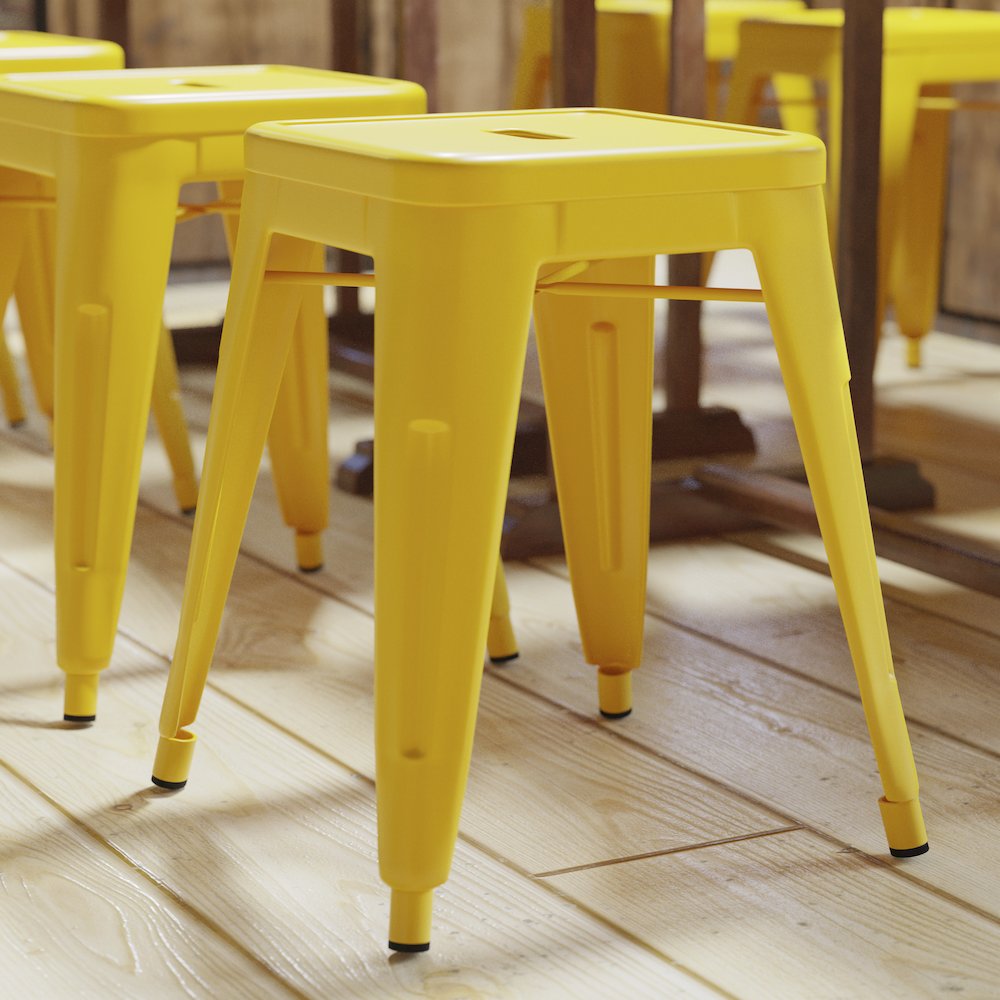 Set of 4 Space Saving 18 Inch Indoor Dining Stool for home or business use. Picture 8