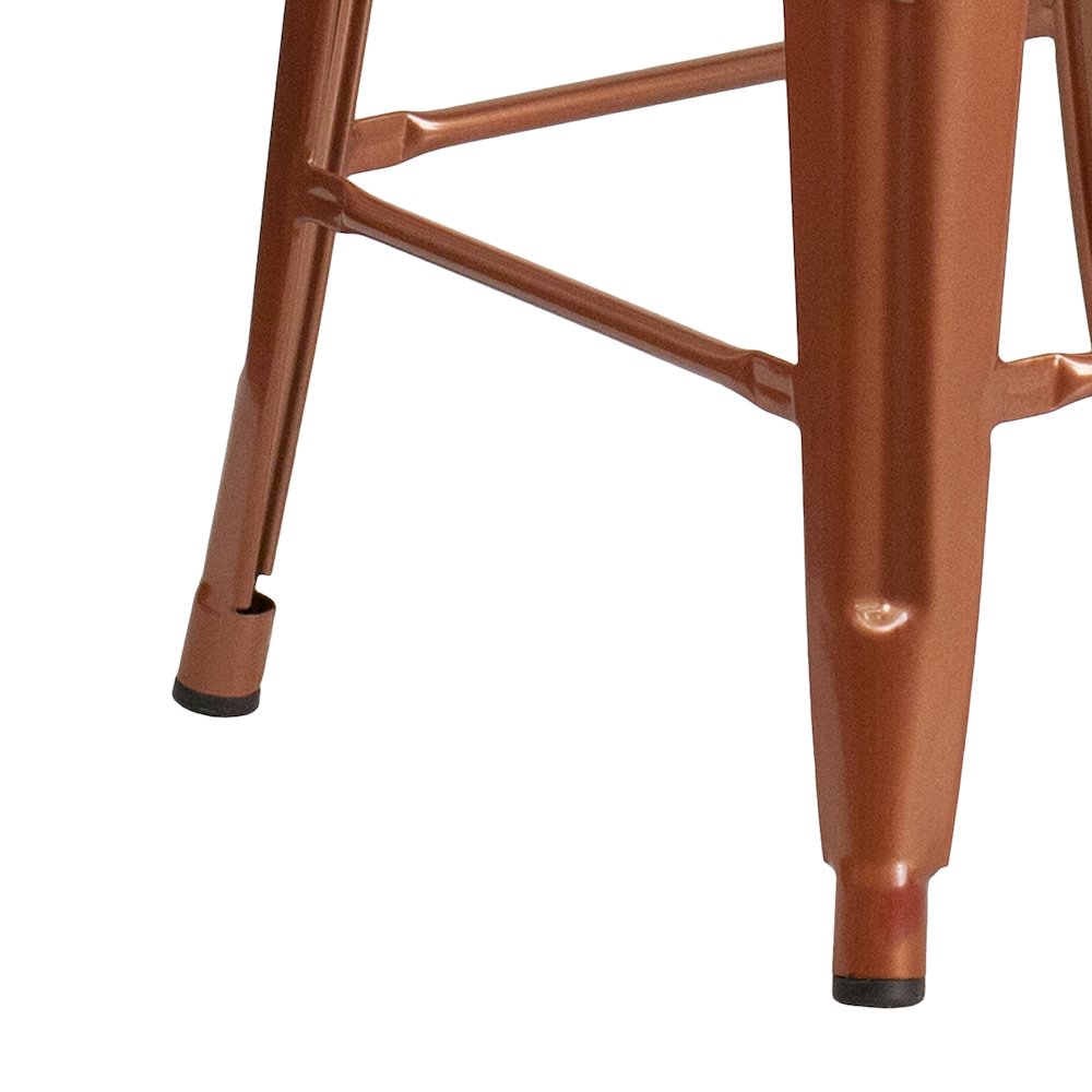 24" High Backless Copper Indoor-Outdoor Counter Height Stool. Picture 7