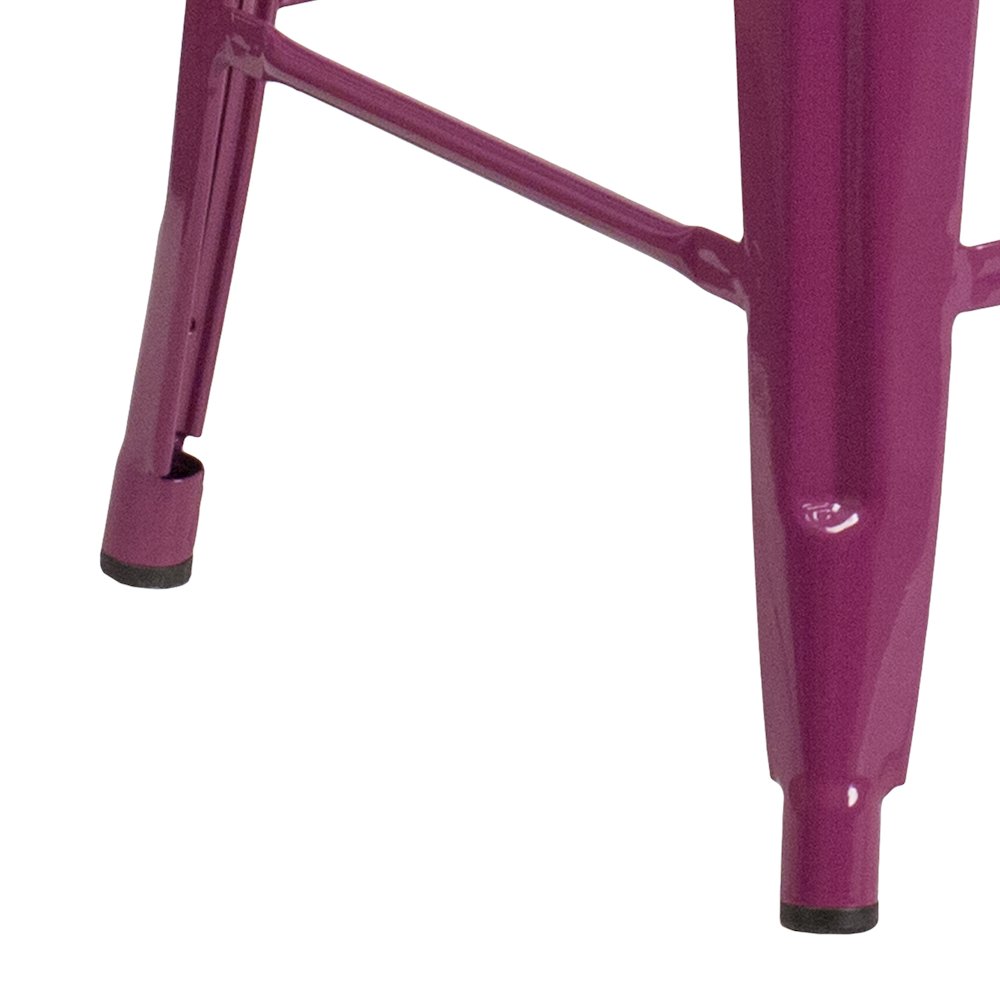 24" High Backless Purple Indoor-Outdoor Counter Height Stool. Picture 8