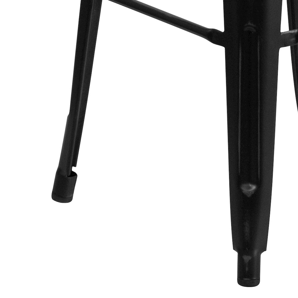 30" High Backless Distressed Black Metal Indoor-Outdoor Barstool. Picture 8