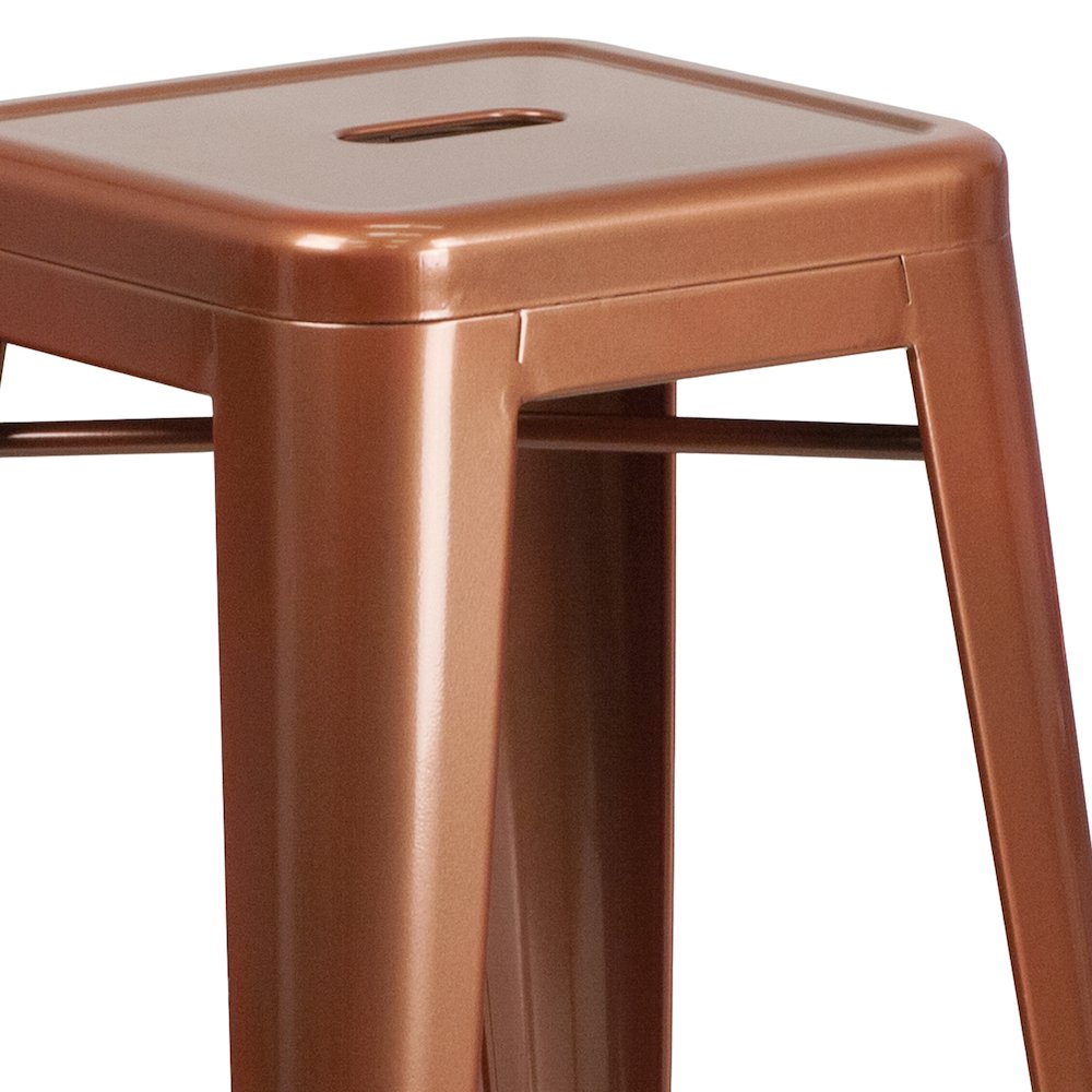 Commercial Grade 30" High Backless Copper Indoor-Outdoor Barstool. Picture 3