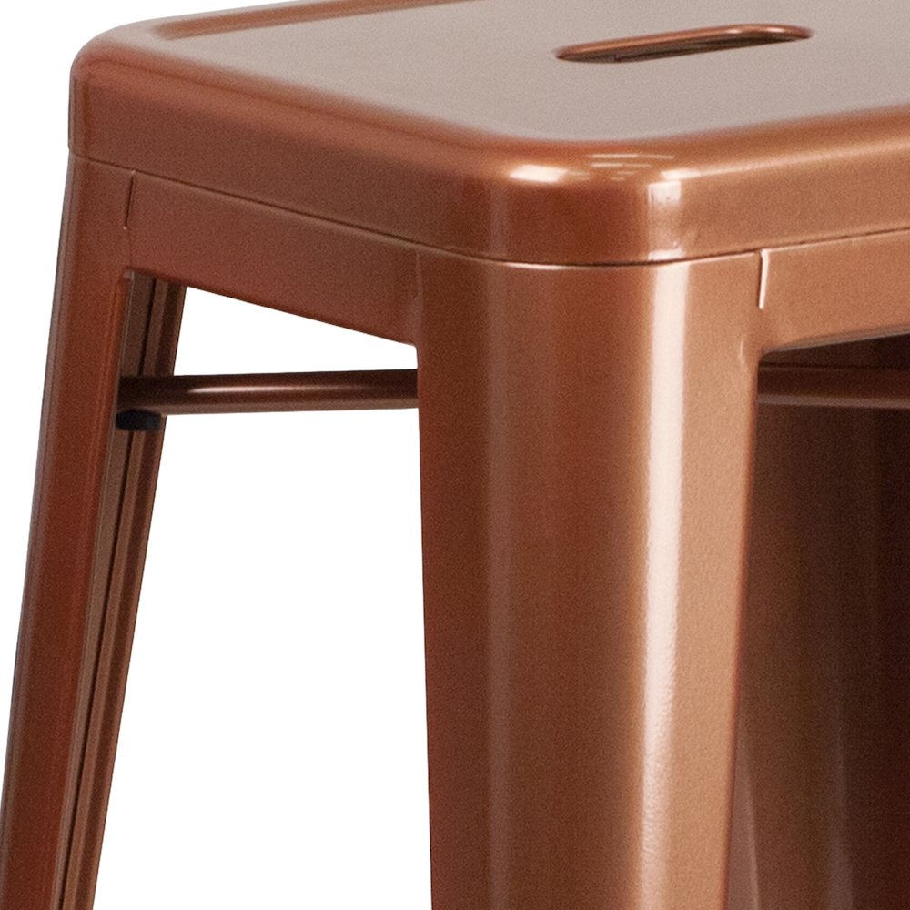 Commercial Grade 30" High Backless Copper Indoor-Outdoor Barstool. Picture 4