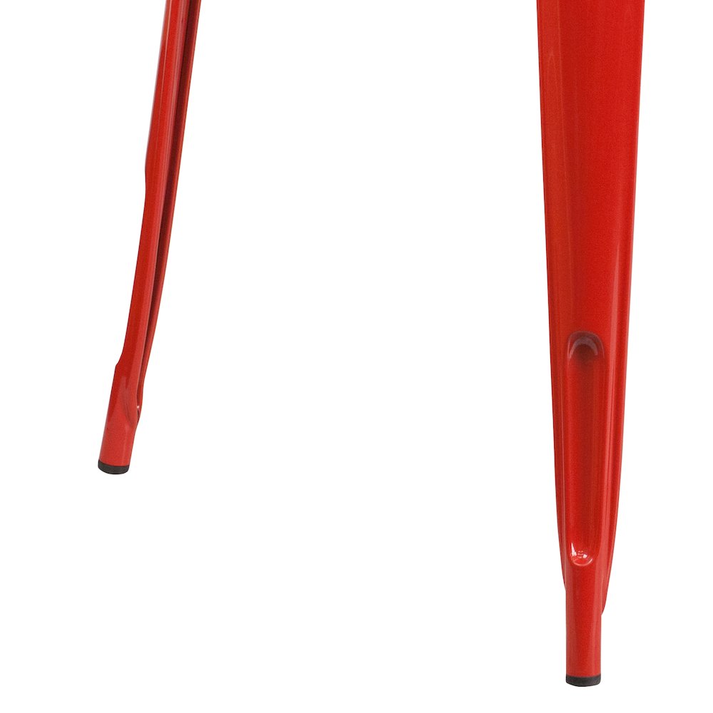 Commercial Grade 31.5" Square Red Metal Indoor-Outdoor Table. Picture 8
