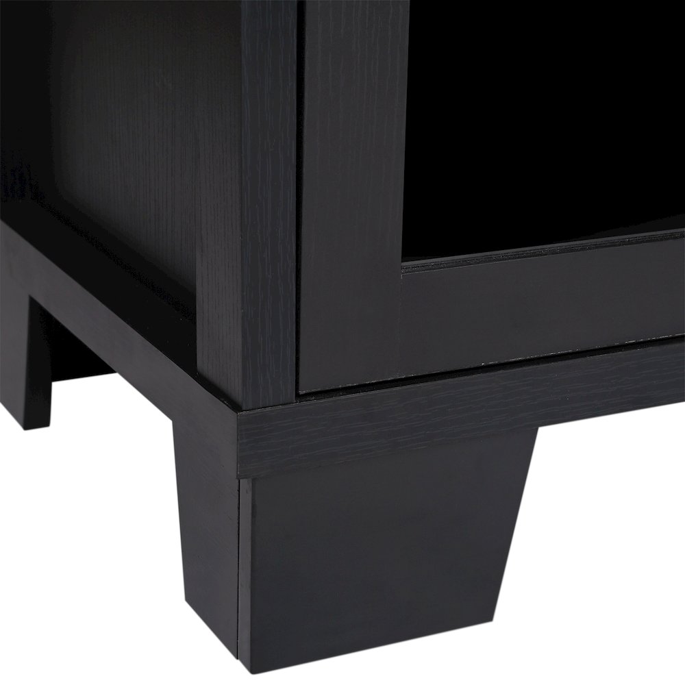 Black 59in Modern Kitchen and Dining Room Buffet Sideboard Storage Cabinet. Picture 11