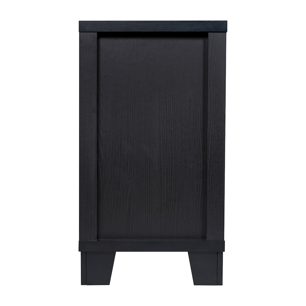 Black 59in Modern Kitchen and Dining Room Buffet Sideboard Storage Cabinet. Picture 9