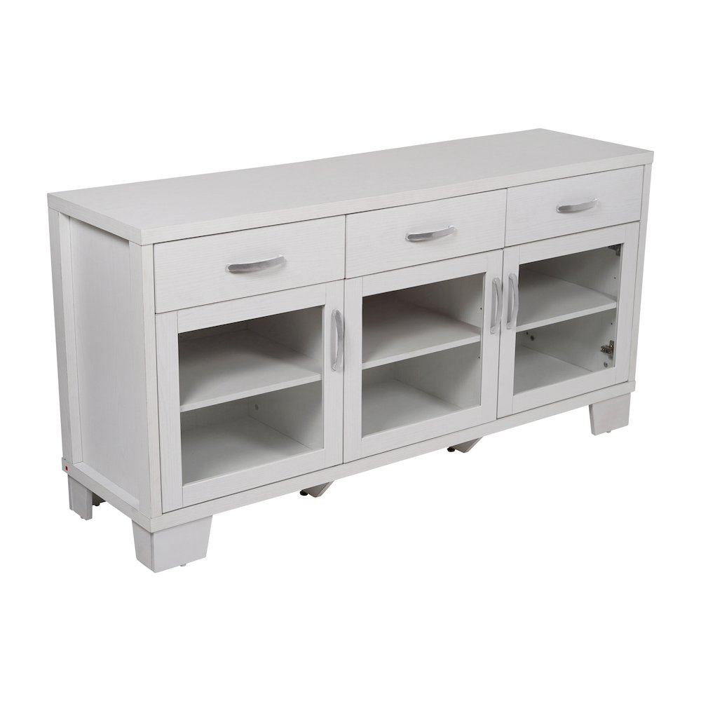 White 59 Inch Modern Kitchen and Dining Room Buffet Sideboard Storage Cabinet. Picture 1