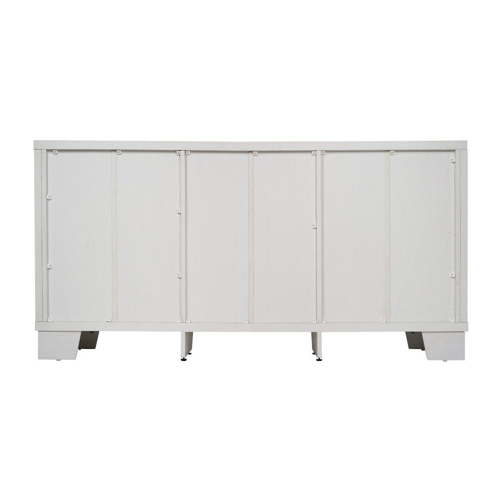 White 59 Inch Modern Kitchen and Dining Room Buffet Sideboard Storage Cabinet. Picture 7