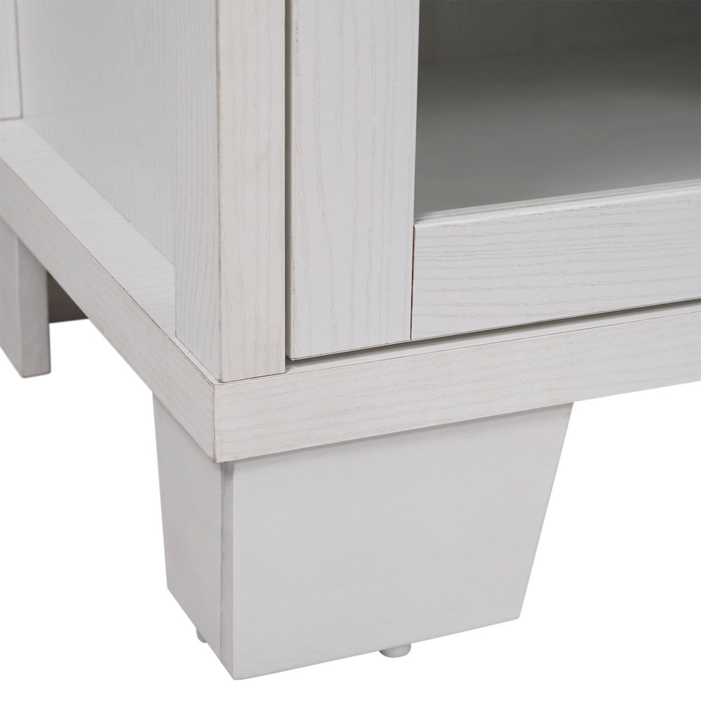 White 59 Inch Modern Kitchen and Dining Room Buffet Sideboard Storage Cabinet. Picture 11
